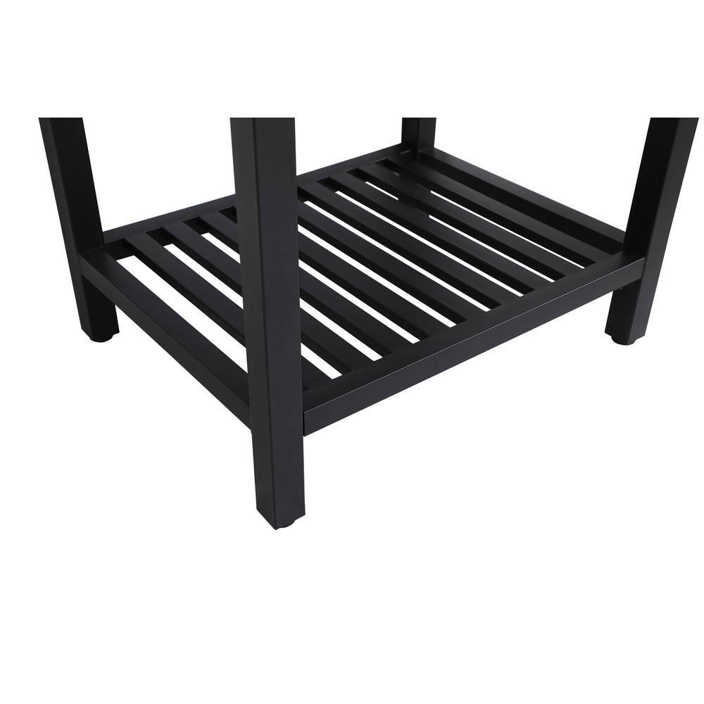Left. Elegant Kitchen and Bath - 24 inch Single Bathroom Metal Vanity in Black - Black.