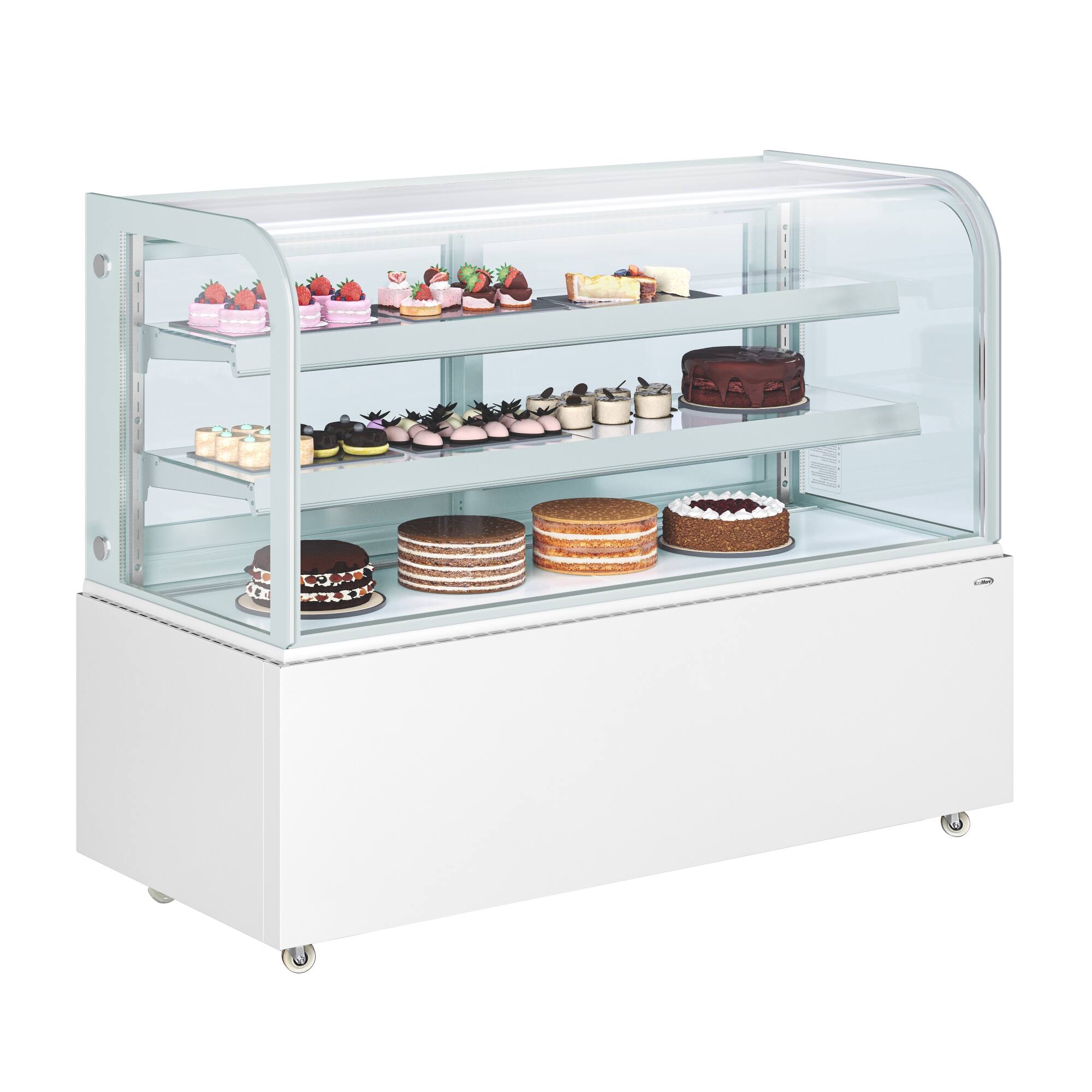 Angle. Koolmore - 60 in. Refrigerated Bakery Display Case, 17.6 cu. ft. in White (KM-CDHF-17C-WH) - white.