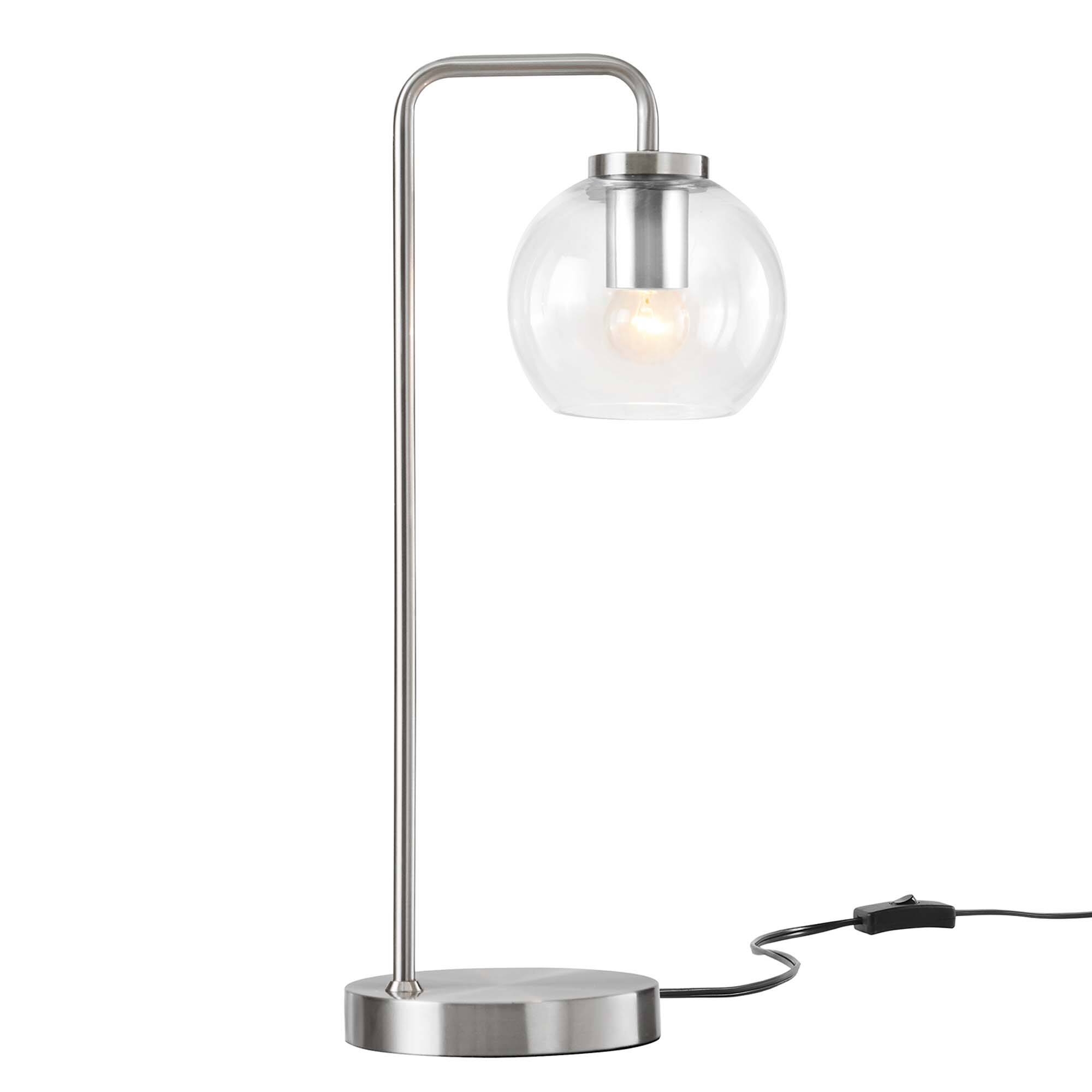 Alt View 2. Modway - Silo Glass Globe Glass and Metal Table Lamp by Modway - Satin Nickel.