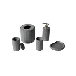 Alfi - 5 Piece Solid Concrete Matte Bathroom Accessory Set - Gray