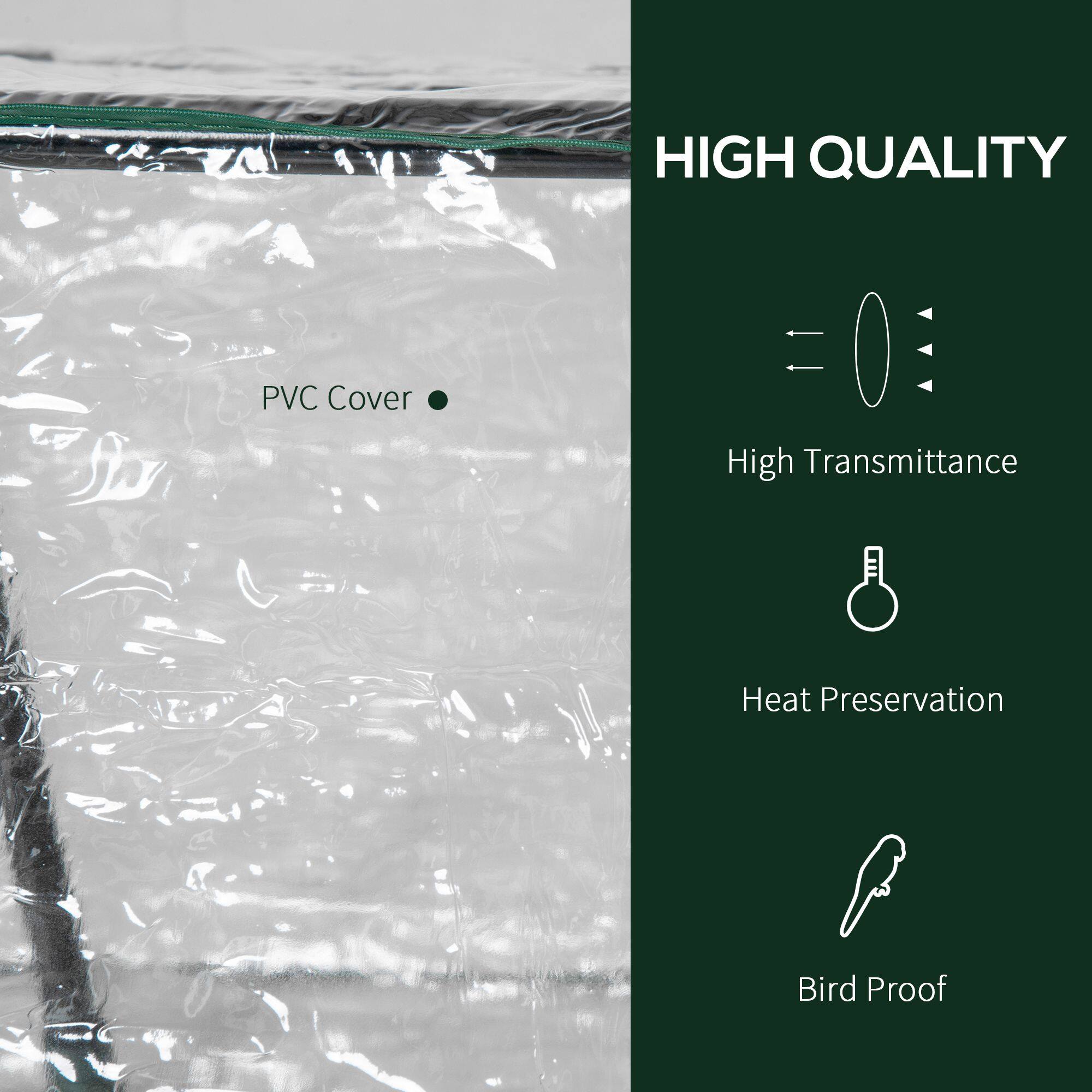 HIGH QUALITY PVC Cover  
- High Transmittance  
- Heat Preservation  
- Bird Proof