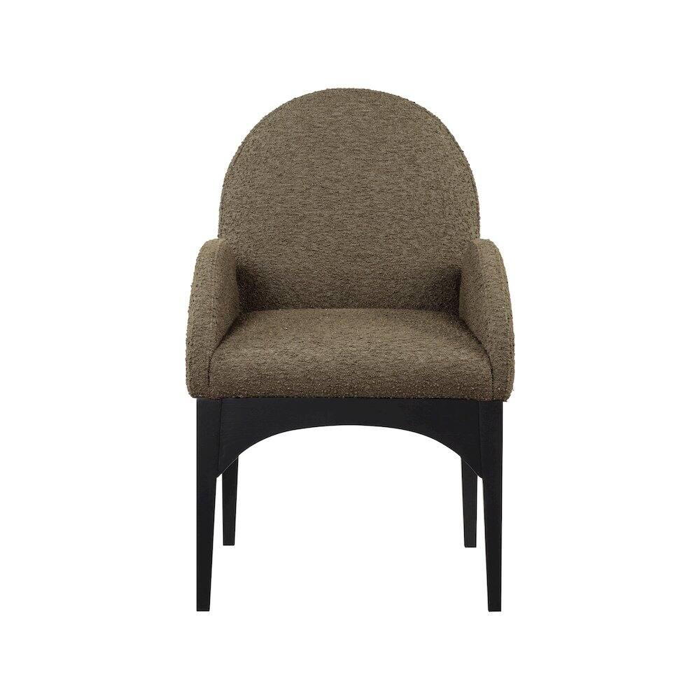 Alt View 2. Meridian Furniture - Waldorf Olive Boucle Fabric Dining Chair - Green.