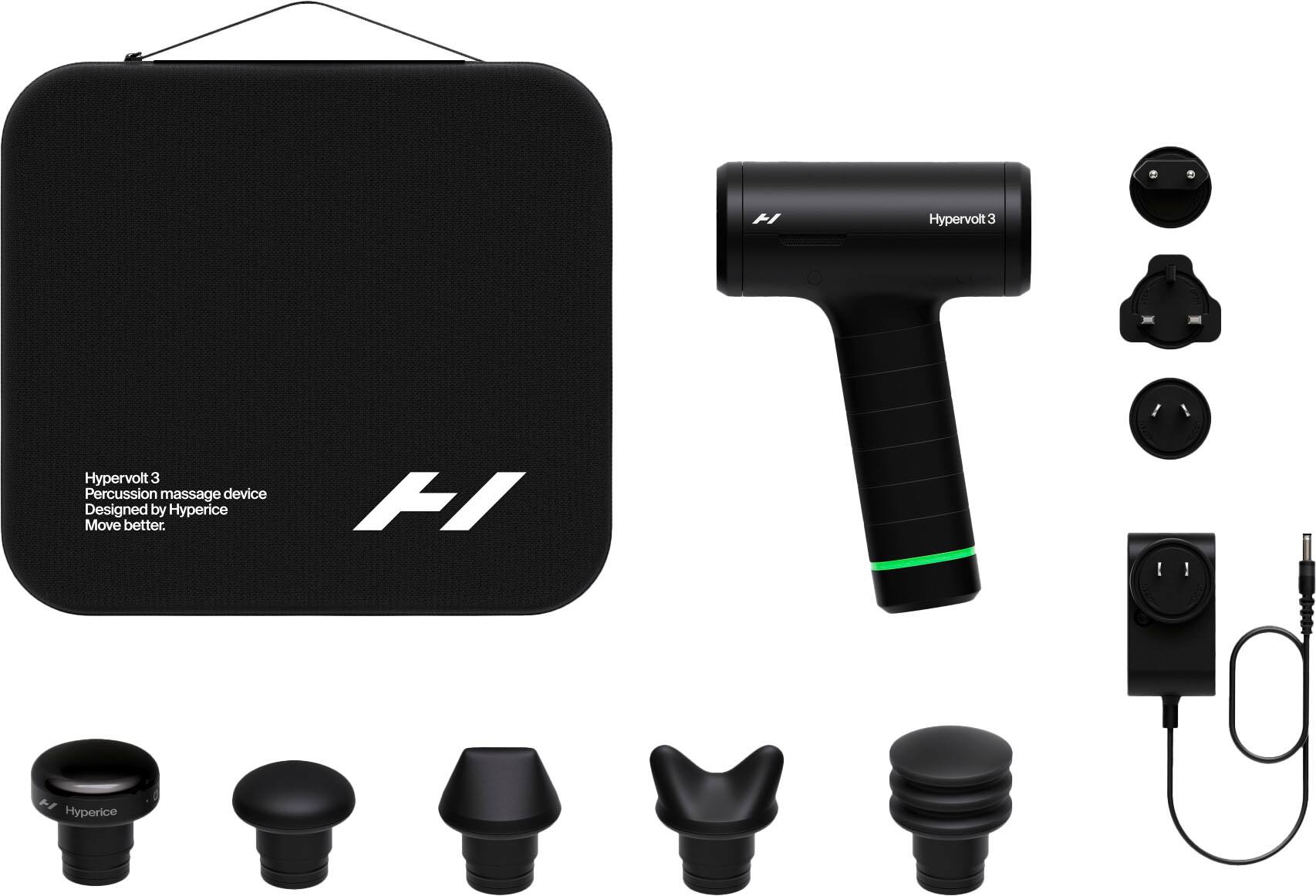 Hypervolt 3  
Percussion massage device  
Designed by Hyperice  
Move better.  

Hyperice