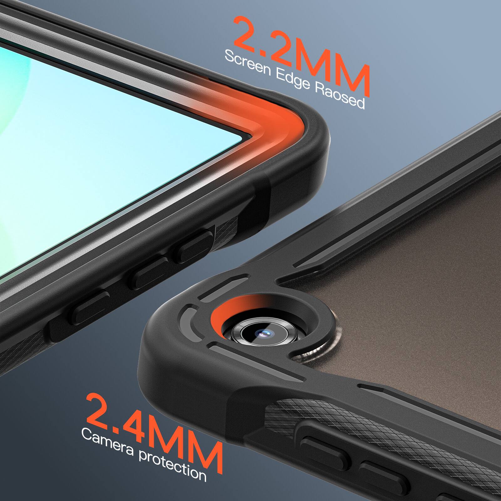 2.2MM Screen Edge Raised  
2.4MM Camera protection