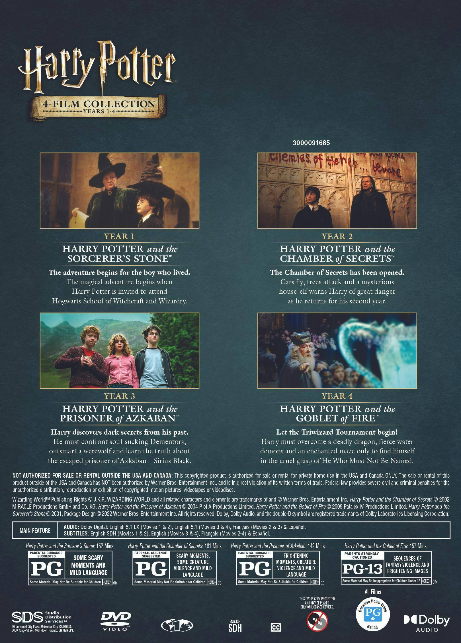 Back. Harry Potter 4-Film Collection: Years 1-4 [DVD].