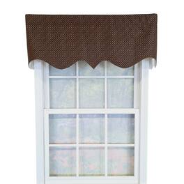 RLF Home - 100% Cotton Metz Regal Fully lined Windows Rod Pocket Valance 50" x 17" - Brown