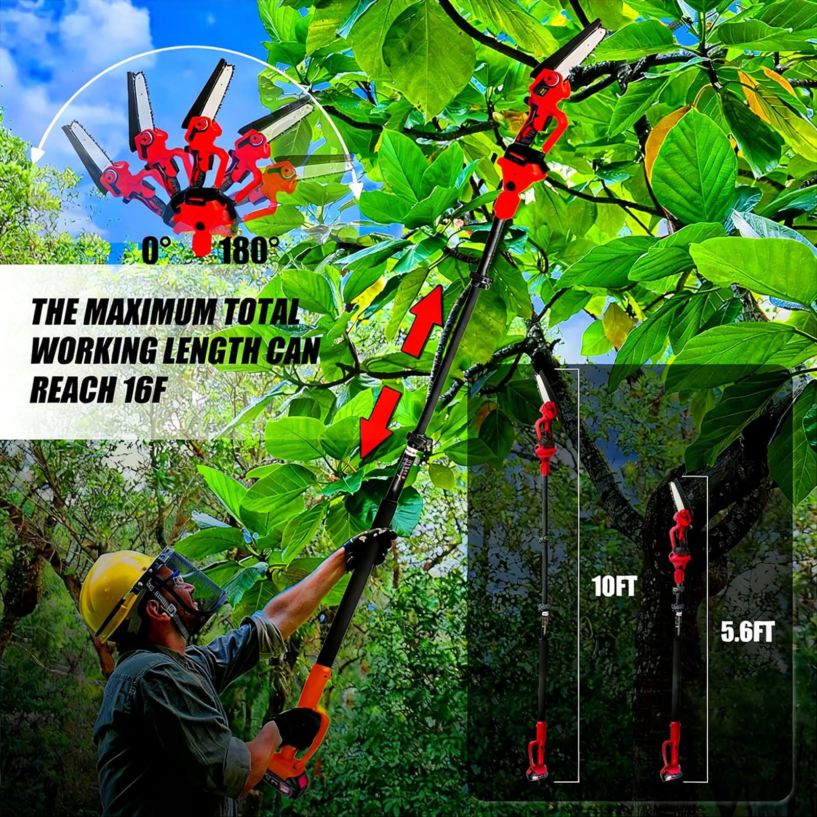 The maximum total working length can reach 16F  
10FT  
5.6FT