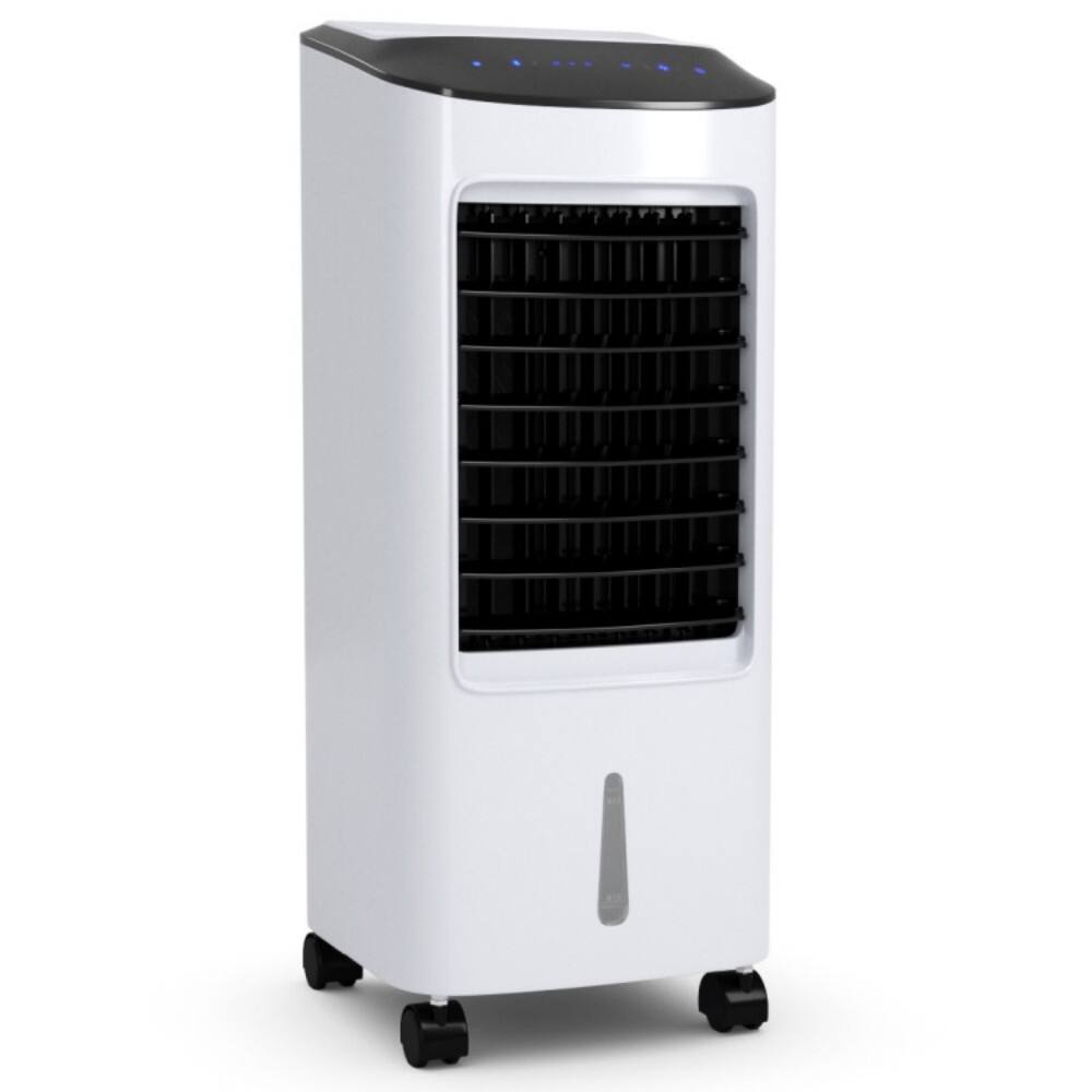 Angle. Sugift - Evaporative Portable Air Cooler Fan Humidifier with Remote Control for Home and Office - White.