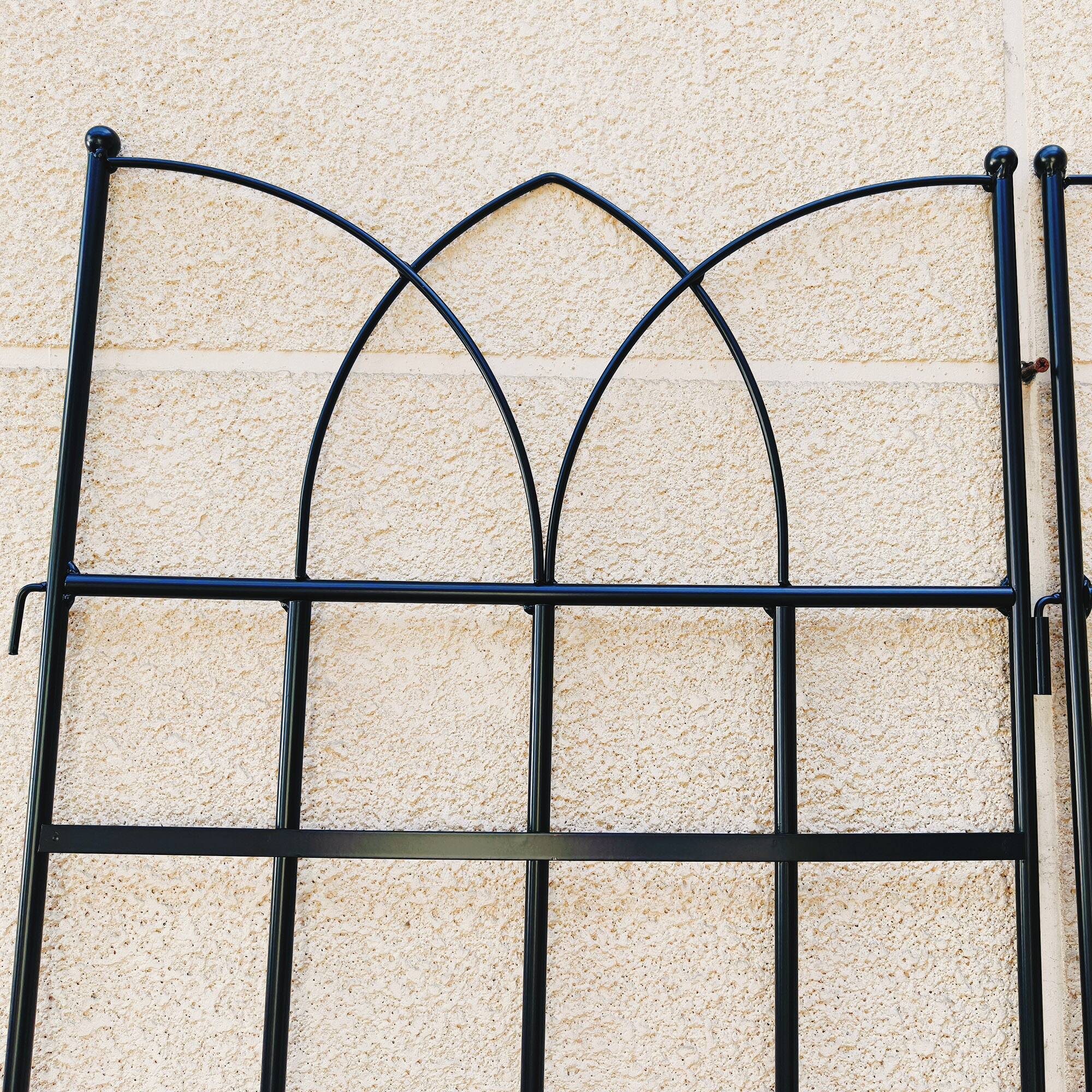 Alt View 1. Loheer - 4 Pack Rustproof Metal Garden Trellis 5.9 ft x 1.48 ft for Climbing Plants Outdoor Flower Support.