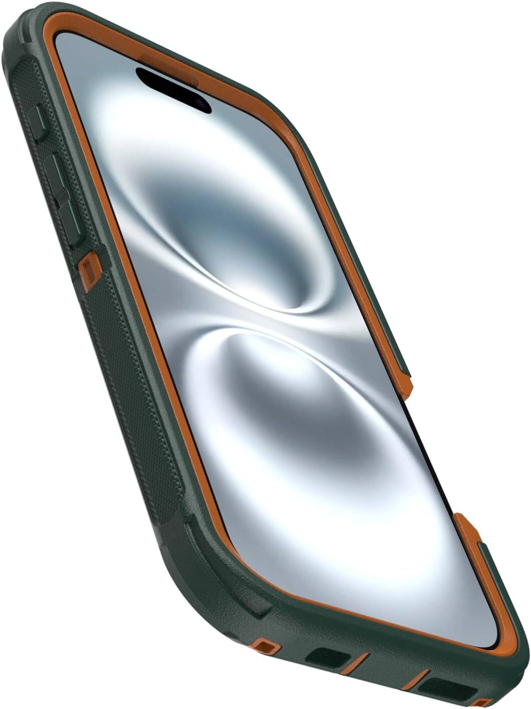 Back. OtterBox - OtterBox - Defender Series Pro Hard Shell for MagSafe for Apple iPhone 16 - Green Intrigue.