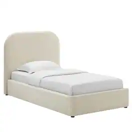Modway - Keynote Performance Velvet Curved Twin Platform Bed - White