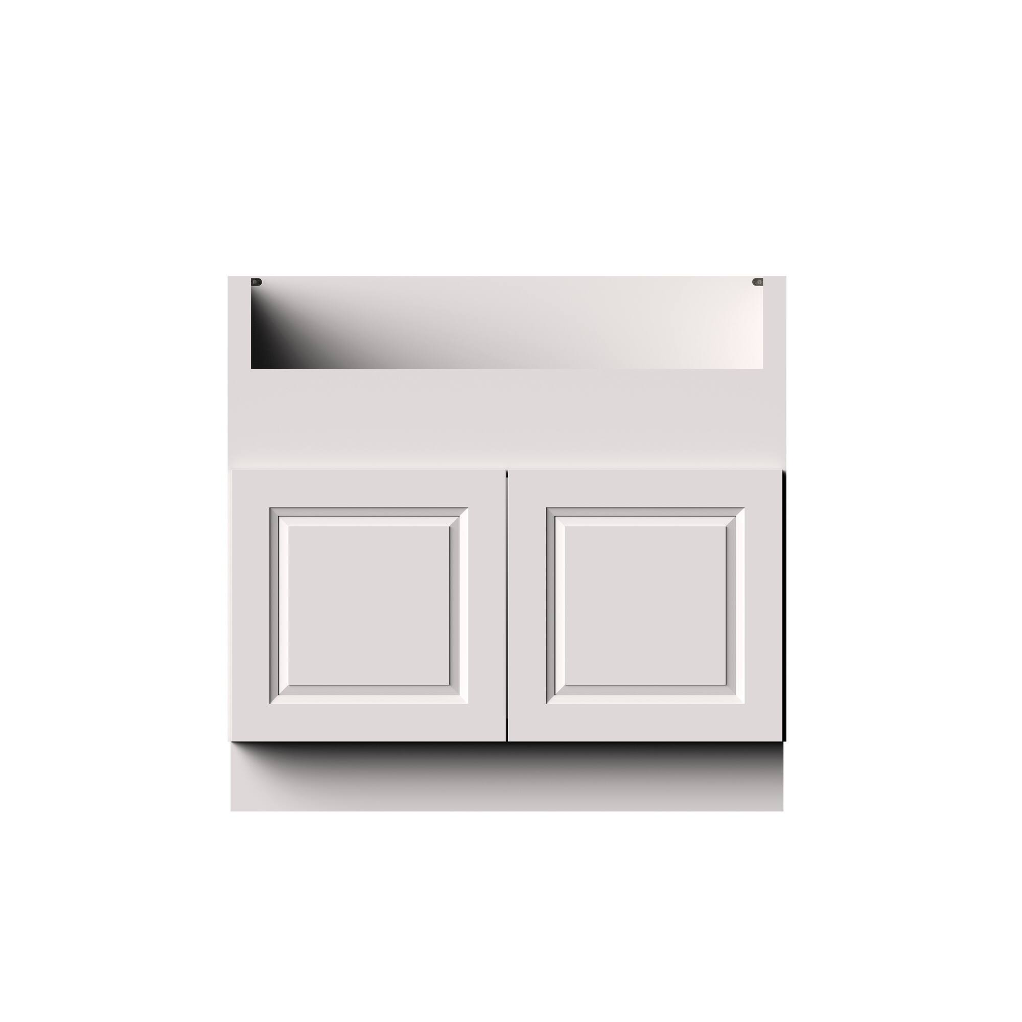 Alt View 1. Boyel Living - 36-in W x 34.5-in H x 24-in D Shaker Farmhouse Sink Kitchen Base Cabinet with Soft-Close Doors - Glacier White.