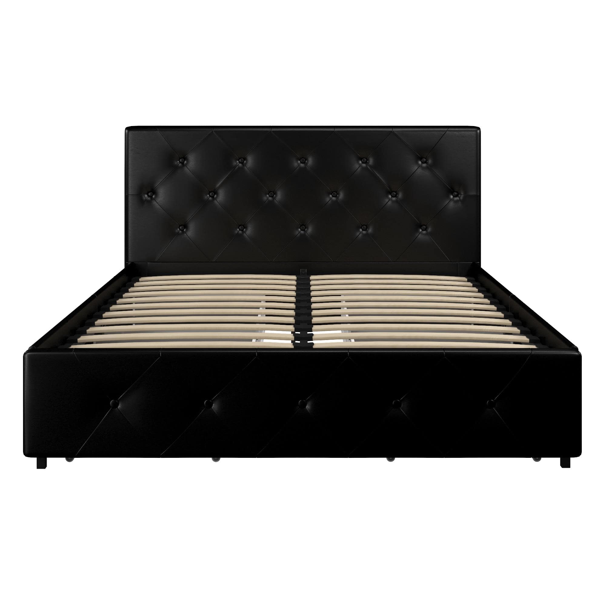 DHP - Dean Faux Leather Upholstered Queen-Sized Bed - Black - Front_Zoom