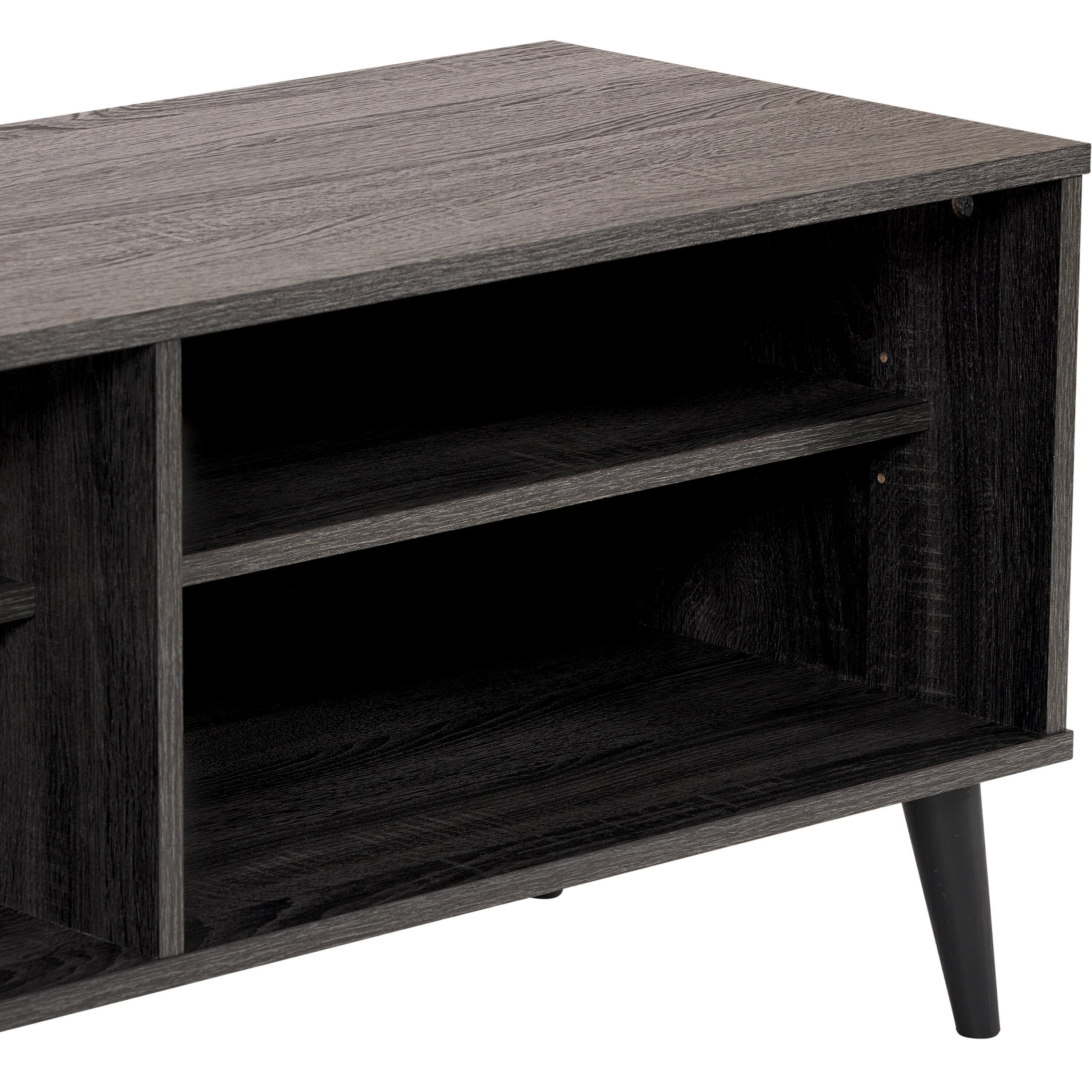 Alt View 12. CorLiving - Cole Collection TV Stand with Open Cabinets for Most TVs up to 85" - Dark Gray.
