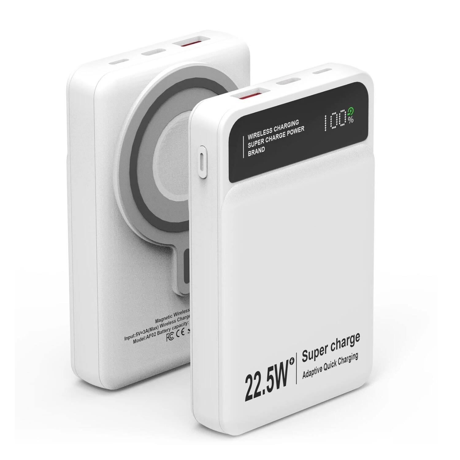 - Wireless Charging Power 100%
- Super Brand
- Input: 5V=3A (Max)
- Battery Capacity: 22.5W
- Adaptive Quick Charging
- Model: AF02
- FC CE
- Magnetic Wireless Charger
- Input: 5V=3A (Max)
- Battery Capacity: 22.5W
- Adaptive Quick Charging