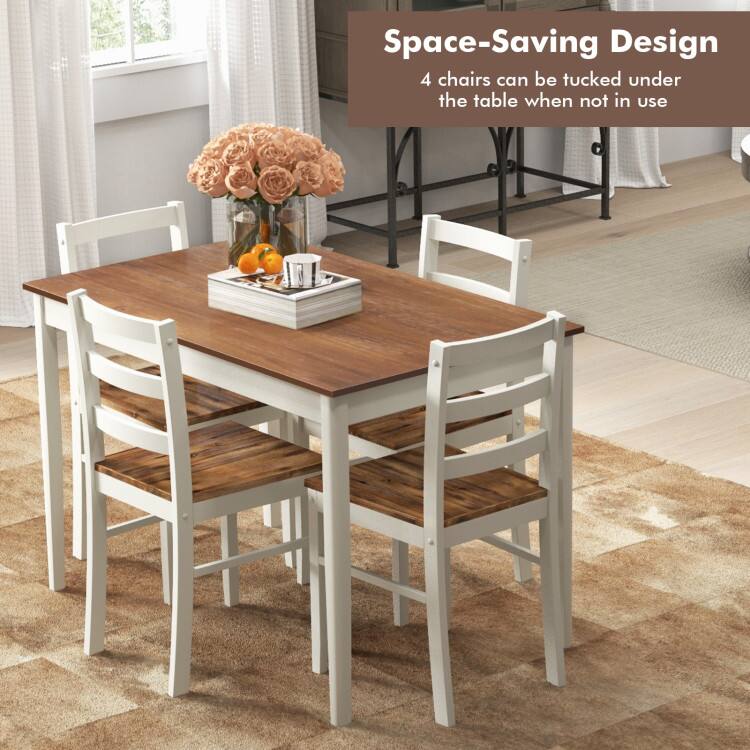 Space-Saving Design  
4 chairs can be tucked under the table when not in use