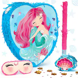JitteryGit - Mermaid Pinata Theme Birthday Party Favor Treasure Hunt Game