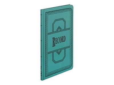 Front. Boorum & Pease - 66 Series Record Book, 7.63"W x 12.13"H x 0.75"D, 75 Sheets/Book - Blue.