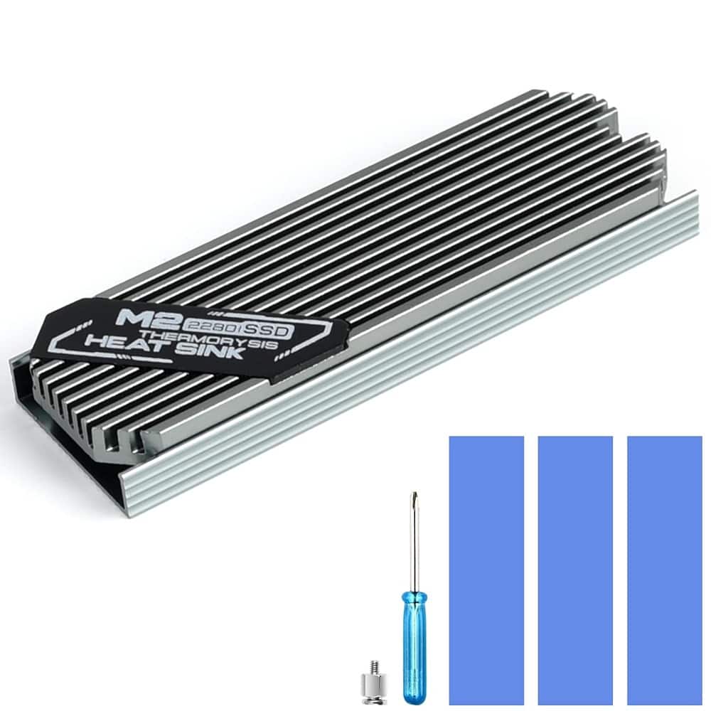 RTMB - ASTARON M.2 2280 SSD Heatsink – Thin, Dual-Sided, Silver
