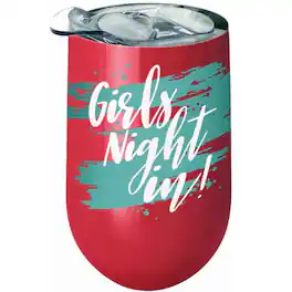 Spoontiques - Girls Night Out Stainless Steel Double Wall Insulated Wine Tumbler 16 ounce - Red