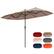 Alt View 1. Costway - 13 FT Large Patio Umbrella with LED Solar Lights Crank Handle 12 Heavy-Duty Ribs - Brown.