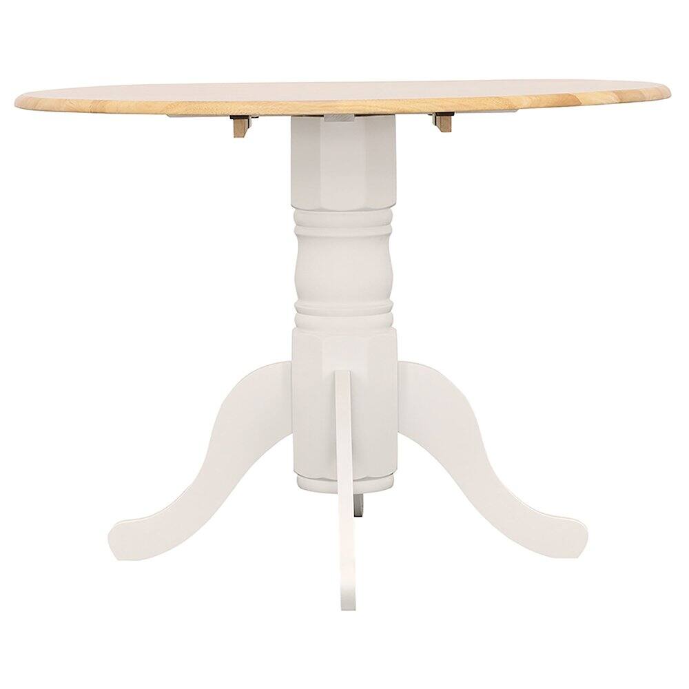 Alt View 3. Coaster Co. of America - Allison Round 40-inch Drop Leaf Extension Dining Table White - White.