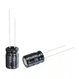 Unique Bargains - 470uF 16V 8x12mm Electrolytic Capacitor, Radial Leads Aluminum, 50pcs, for Power Supplies/Audio/Lighting - Black