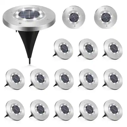 Front. Oumilen - 16 Pack Solar Ground Lights,Cool White.