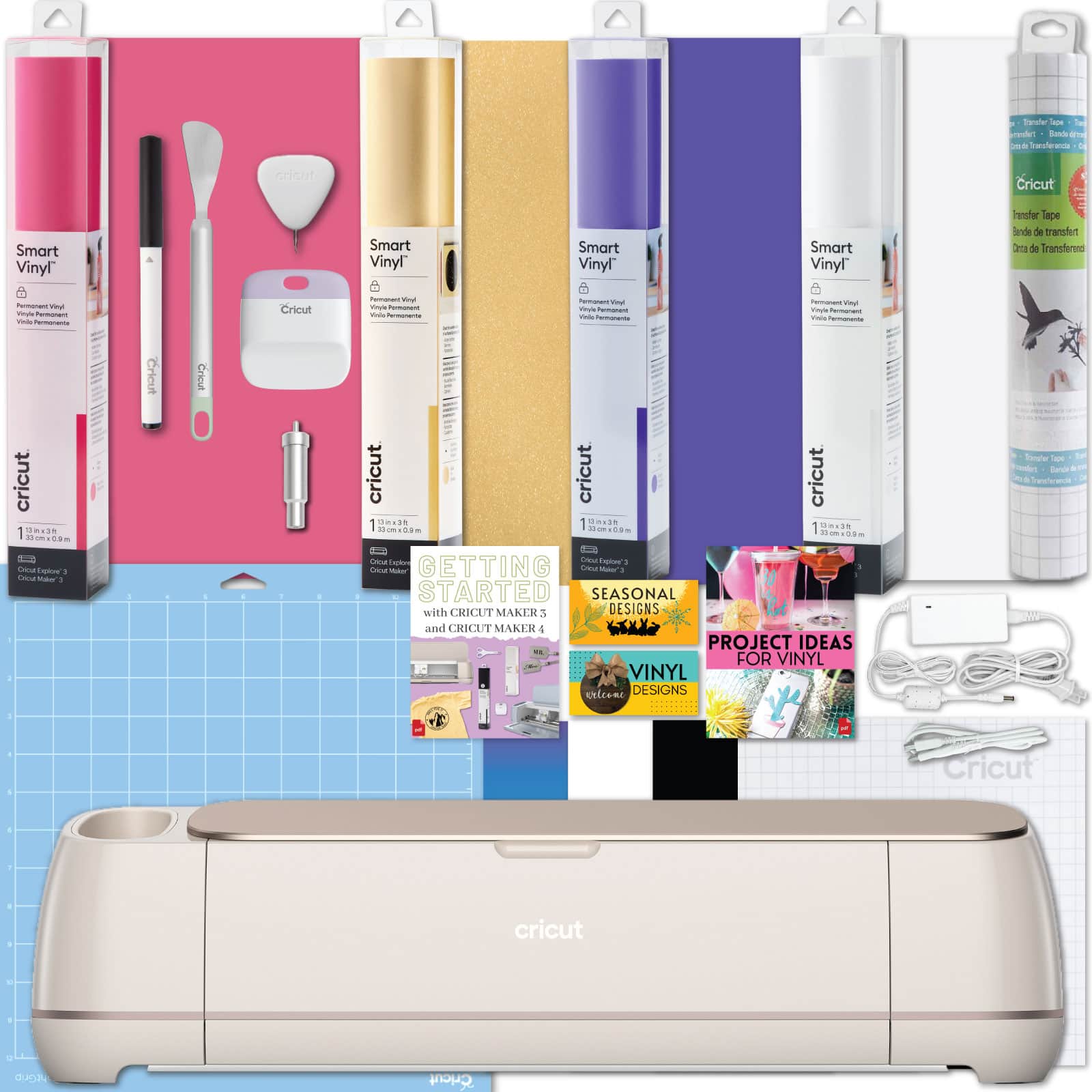 Cricut - Maker 4 Cutting Machine with Smart Vinyl Rolls Bundle