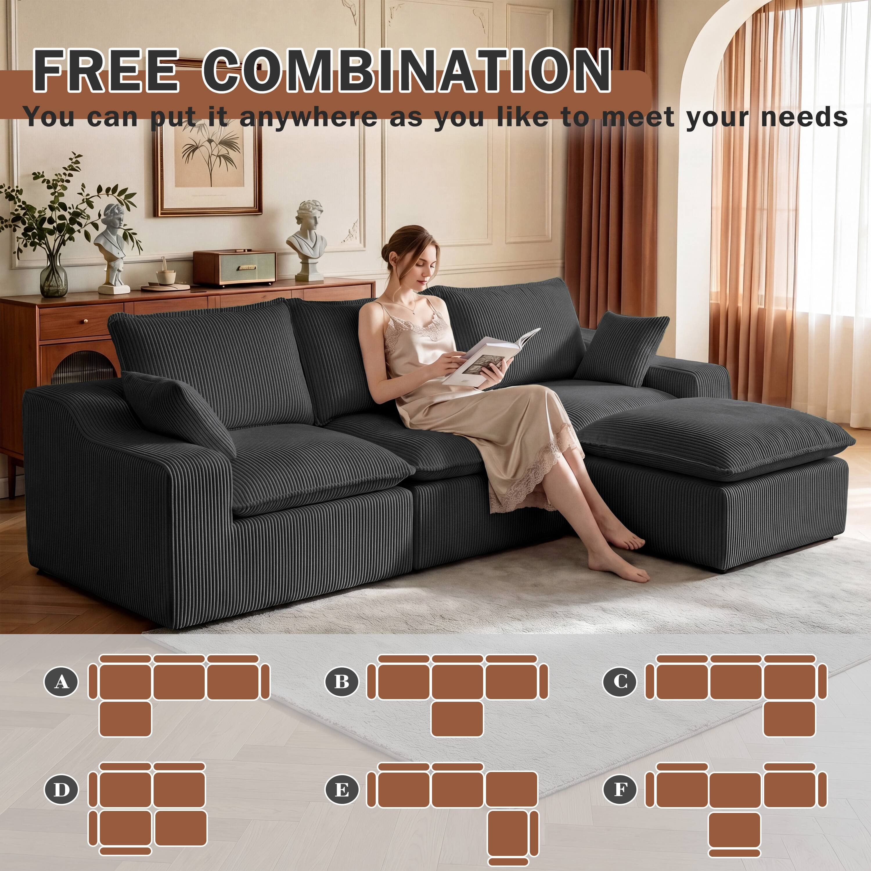 FREE COMBINATION  
You can put it anywhere as you like to meet your needs

A  
B  
C  
D  
E  
F