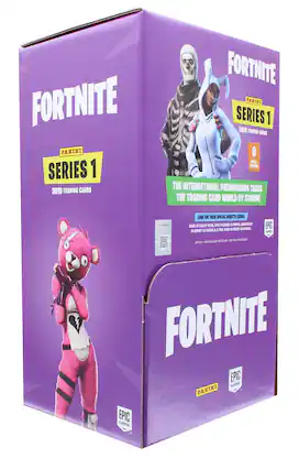 FORTNITE PANINI SERIES 1 2019 TRADING CARDS
FORTNITE PANINI SERIES 1 2019 TRADING CARDS
6 CARDS PER PACK
THE INTERNATIONAL PHENOMENON TAKES THE TRADING CARD WORLD BY STORM!
LOOK FOR THESE SPECIAL INSERTED CARDS:
- RARE IN EVERY PACK
- EPIC IN EVERY 6 PACKS
- LEGENDARY IN EVERY 12 PACKS
- FOIL CARD IN EVERY 24 PACKS
EPIC GAMES NECESSARY
NO PURCHASE NECESSARY
FORTNITE EPIC GAMES PANINI EPIC GAMES