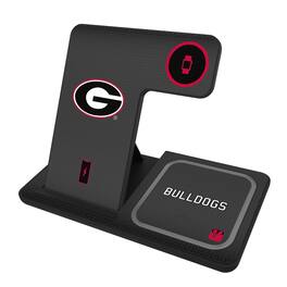 Keyscaper - Georgia Bulldogs Linen Print 3-in-1 Charging Station - Black
