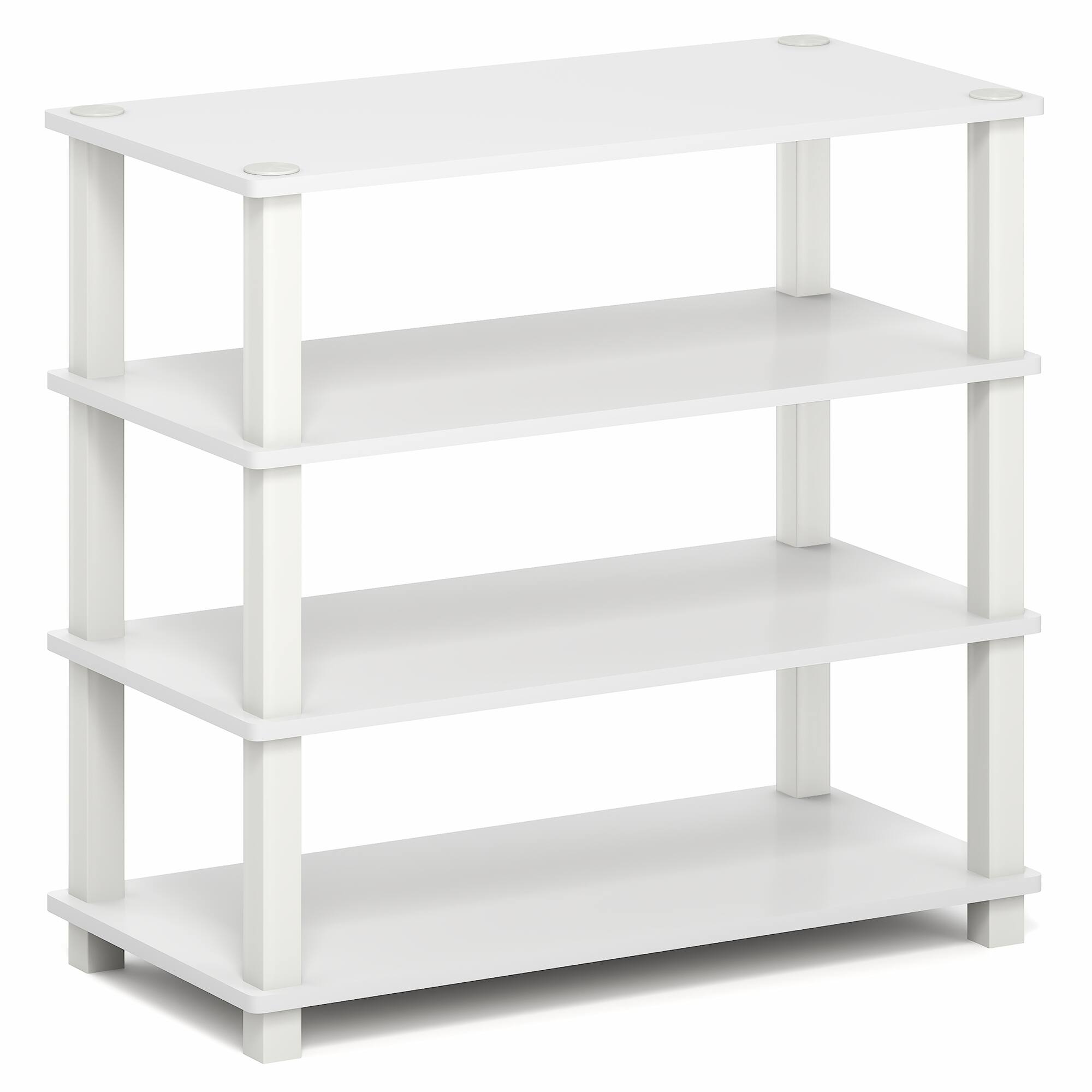 Alt View 6. Furinno - TURN-S-TUBE Shoe Rack, 4-Tier Shoe Organizer, Shoe Storage, 11.6 x 23.6 x 22.3, for Closet Entryway, Office, Garage - White/White.