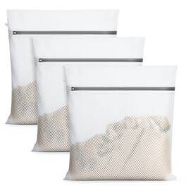 Garnen - 3x Zipper Mesh Laundry Bags Delicates, Travel Laundry Bags Mesh Wash Bags, Zipper Mesh Bag Lingerie Bag for Washing - White