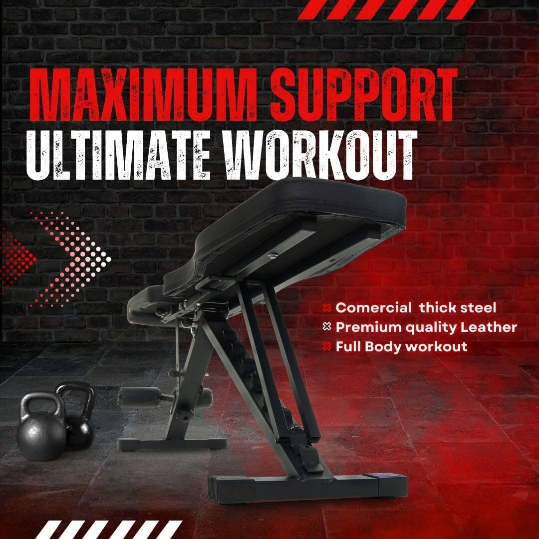 MAXIMUM SUPPORT  
ULTIMATE WORKOUT  

- Comercial thick steel  
- Premium quality Leather  
- Full Body workout