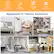 The text on the image is already grouped and correctly organized. It reads:
Flexible Movement Sturdy Construction Versatile Use Easy Assembly Applicable to Various Scenarios Living Room Study Room Bathroom Bedroom Kitchen Garage