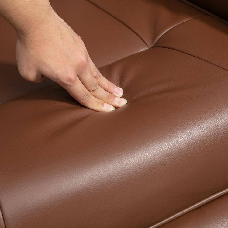 Alt View 9. PULUZ - Air Leather Manual Recliner, Adjustable Swivel Lounge Chair with Footrest, Armrest and Wrapped Wood Base - Brown.