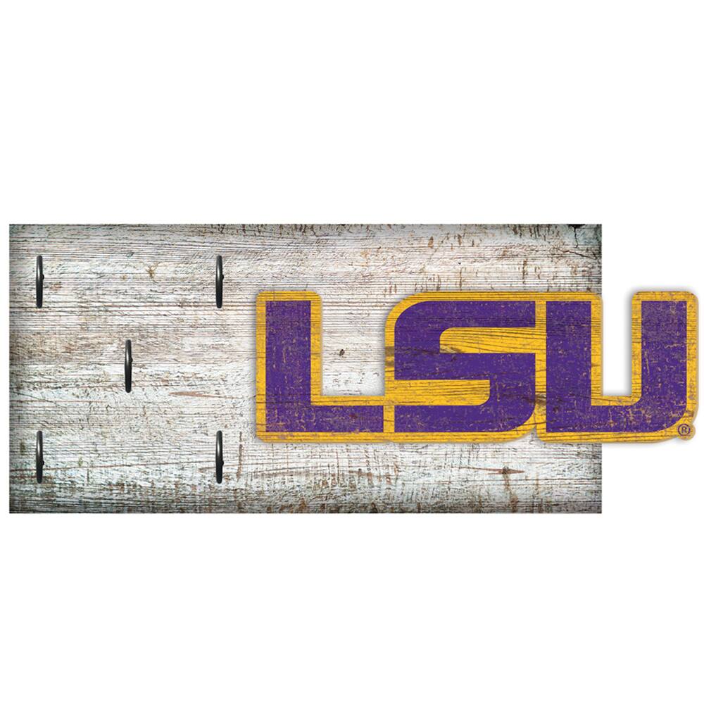 Front. Fan Creations - LSU Tigers 6" x 12" Mounted Key Holder - Multicolor.
