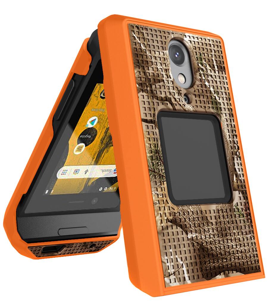 Alt View 4. Nakedcellphone - Case for CAT S22 Flip Phone - Slim Hard Shell Cover - Hunter Camo.