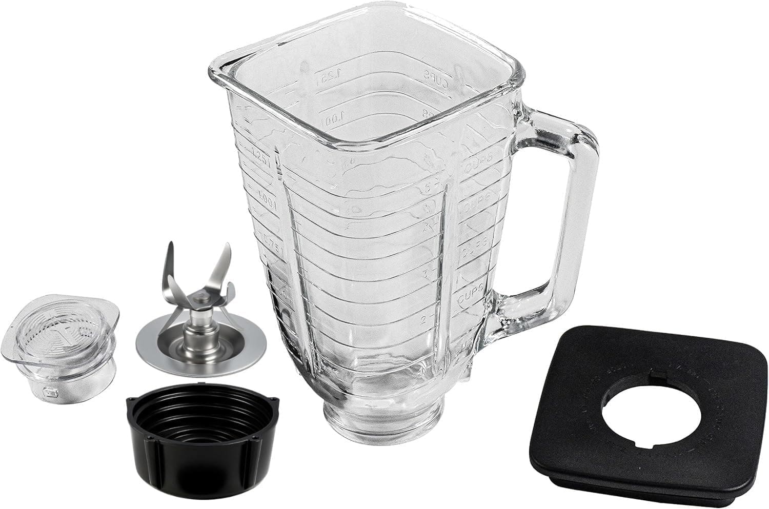 HQRP - Glass Jar Set for Oster Osterizer Blender, 004954-011-090 014709-156-000 004902-003-NP0, 1.25L Pitcher, 0.33 Gallon - Black