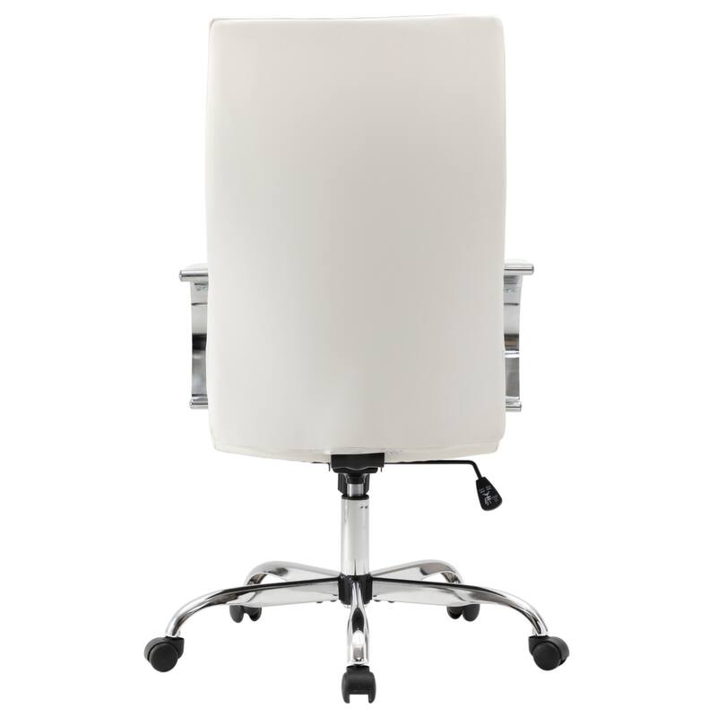 Alt View 6. LeisureMod - Set of 4 Sonora Modern High-Back Leather Computer Office Chair with Adjustable Height and Swivel for Home Office - White.