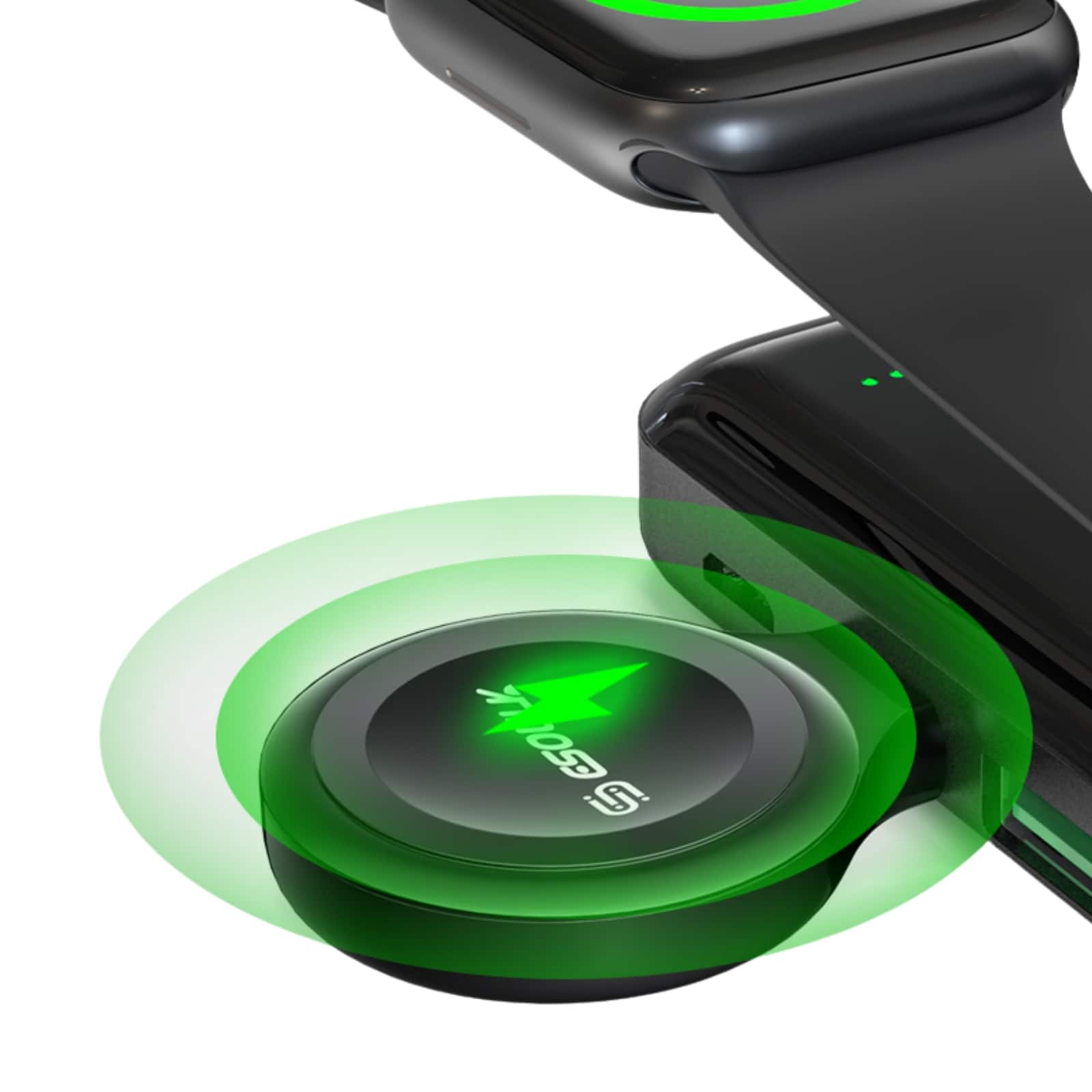 Esoulk - Portable USB-C Magnetic Wireless Apple Watch Charger - Black
