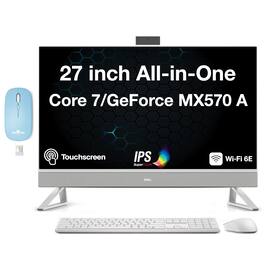 Dell - 27 All-in-One 27 FHD Display (Core 7 150U, 16GB, 1TB SSD, GeForce MX570 A, Win 11 Pro) w/Dockztorm Wireless Mouse - White
