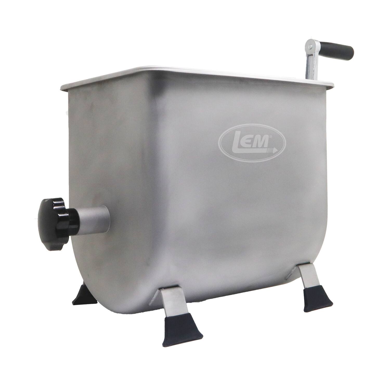 Angle. LEM Product - MightyBite® 10 lb. Manual Meat Mixer - Stainless Steel.