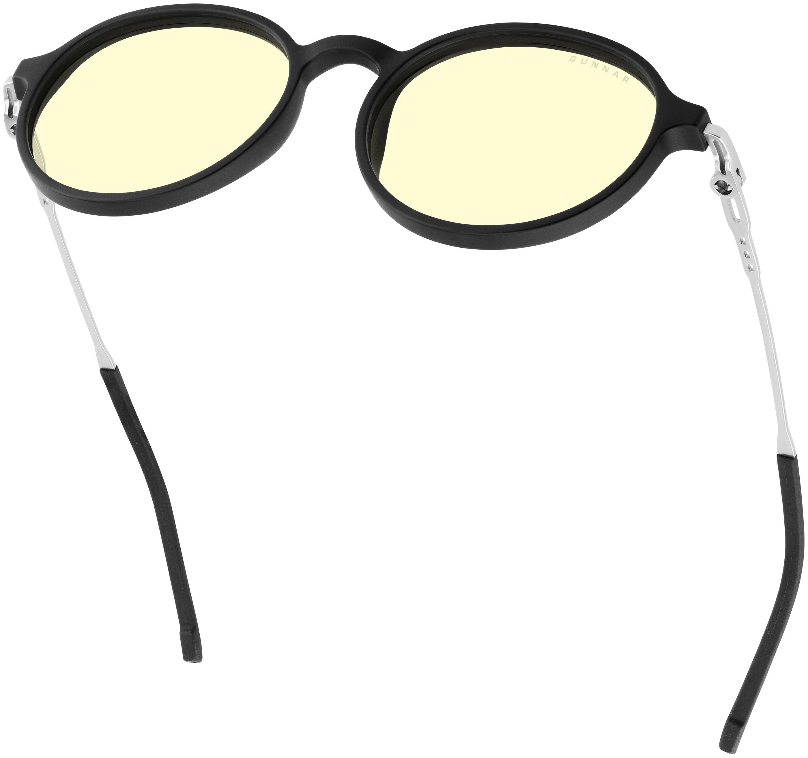 Left. GUNNAR - Loop Computer Glasses with Blue Light Reduction, Amber Sun-Shift Lenses - Onyx Mercury.