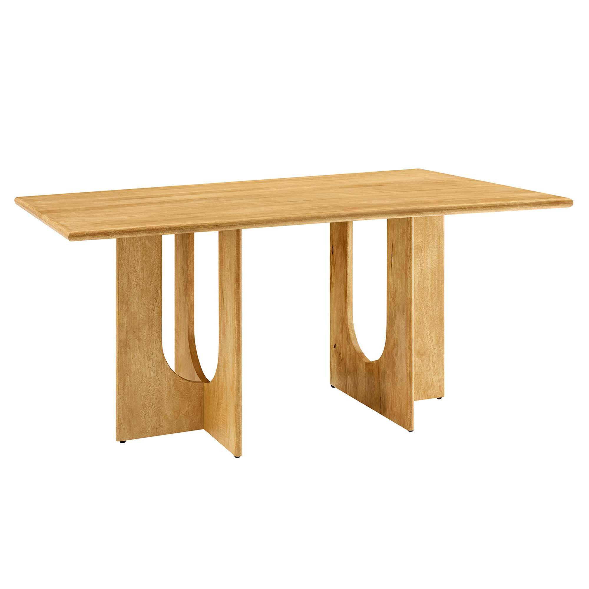 Angle. Modway - Rivian Rectangular 70" Wood Dining Table by Modway - Oak.
