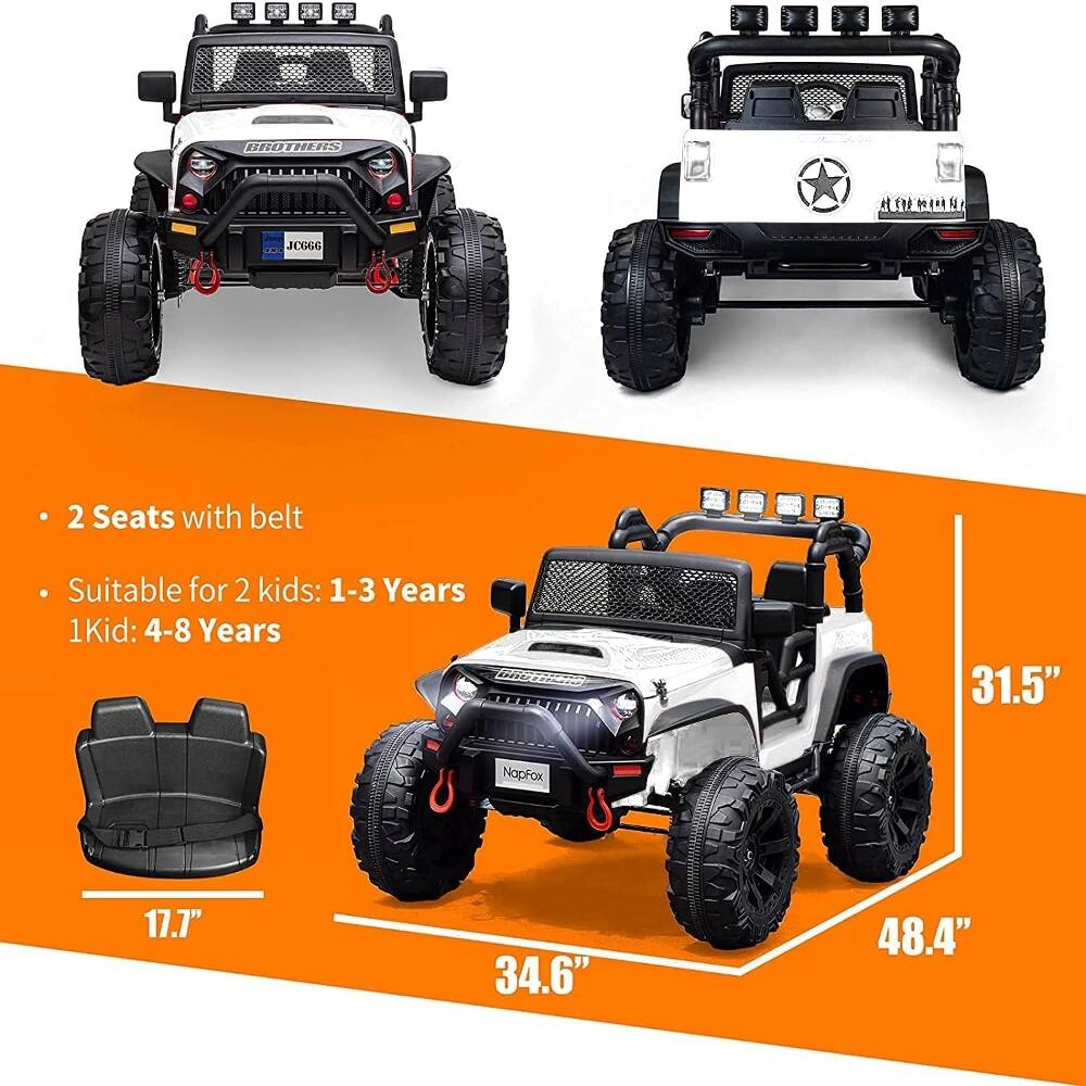 BROTHERS  
JOGSG  
2 Seats with belt  
Suitable for 2 kids: 1-3 Years  
1 Kid: 4-8 Years  
31.5"  
17.7"  
34.6"  
48.4"
