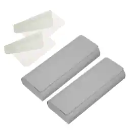 Unique Bargains - 2pcs Hard Shell Eyeglasses Case Leather with Cloth Lightweight PU for Sunglasses - Gray