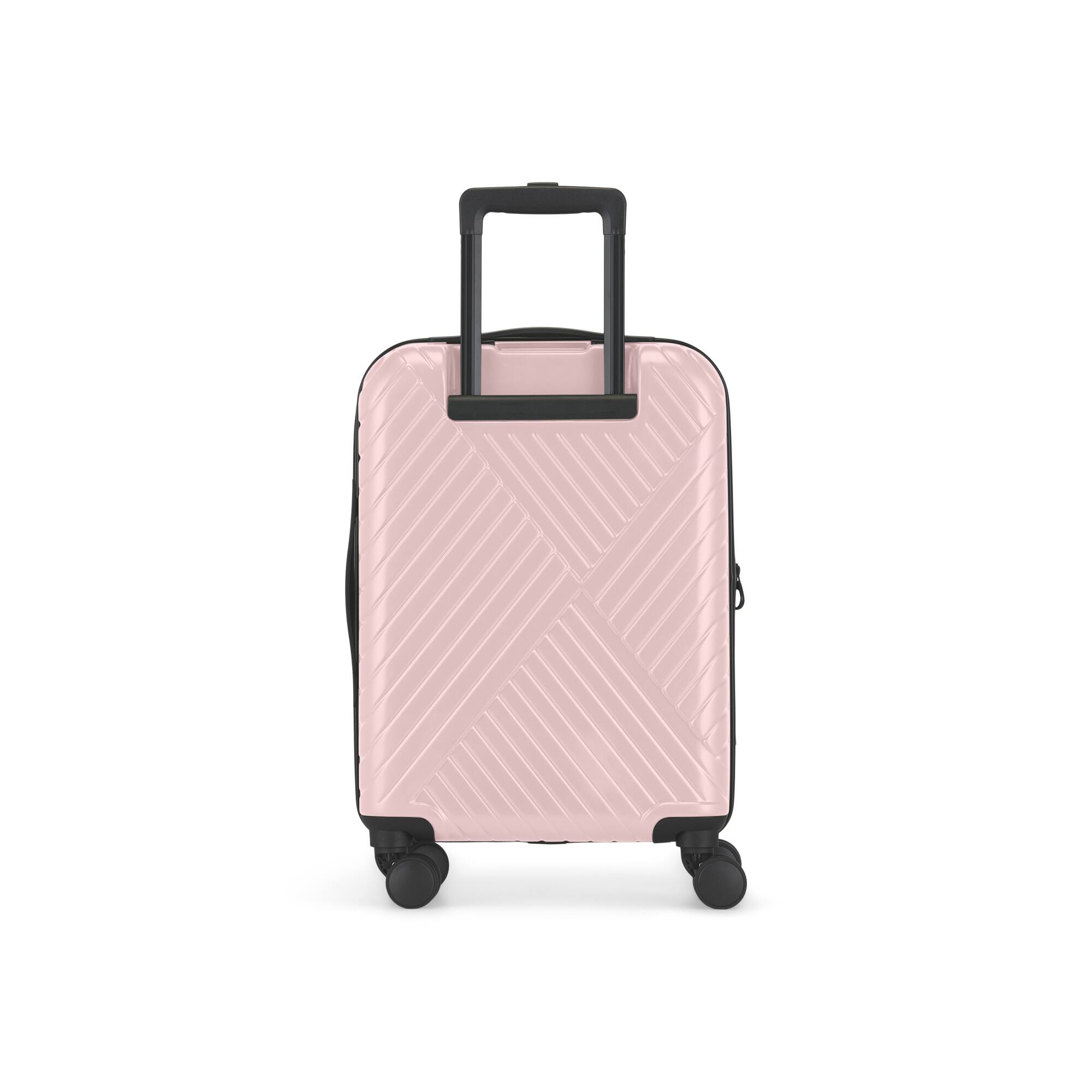 Back. Bugatti - Berlin 3 Piece Hardside Luggage Set with Expansion - Pink.