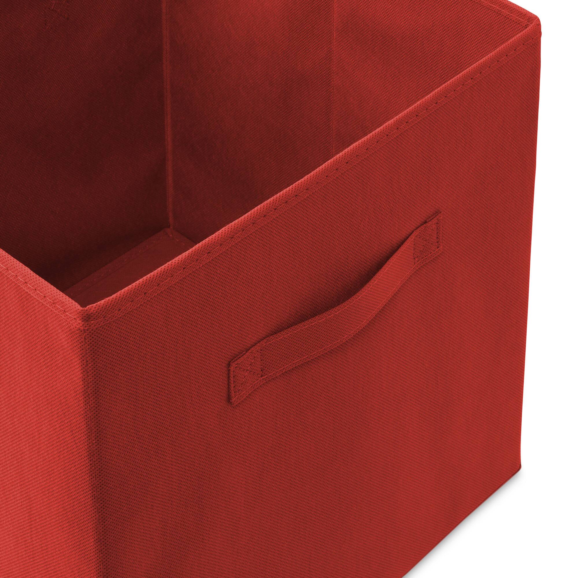 Alt View 2. Casafield - (Set of 6) Collapsible Fabric Cubes - Storage Bins - Red.